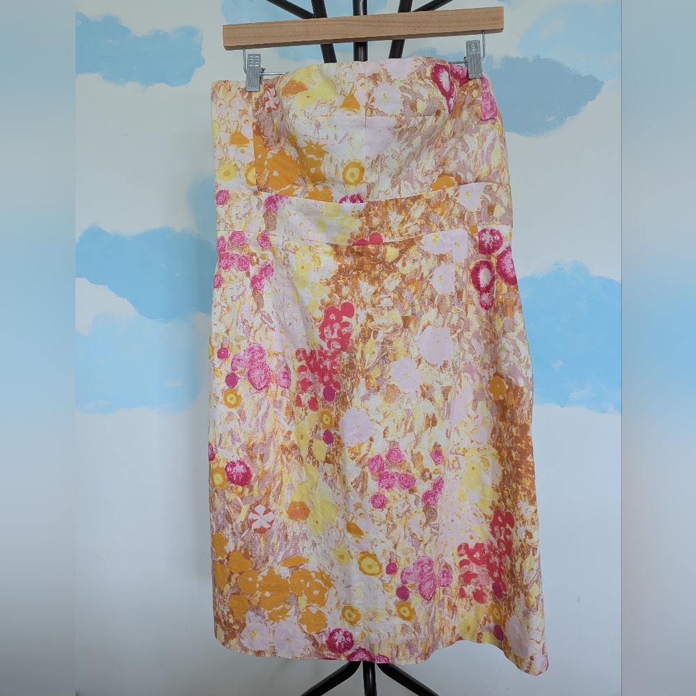 JCrew Floral Strapless Dress - Size 12